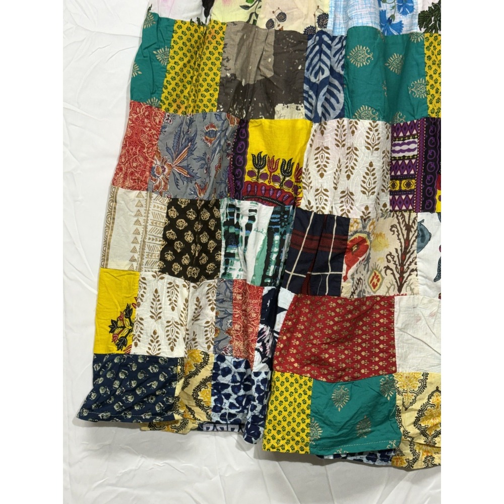 Vintage Patchwork Handmade‎ Skirt Women's Size Small/Medium Drawstring Abstract - Picture 4 of 8